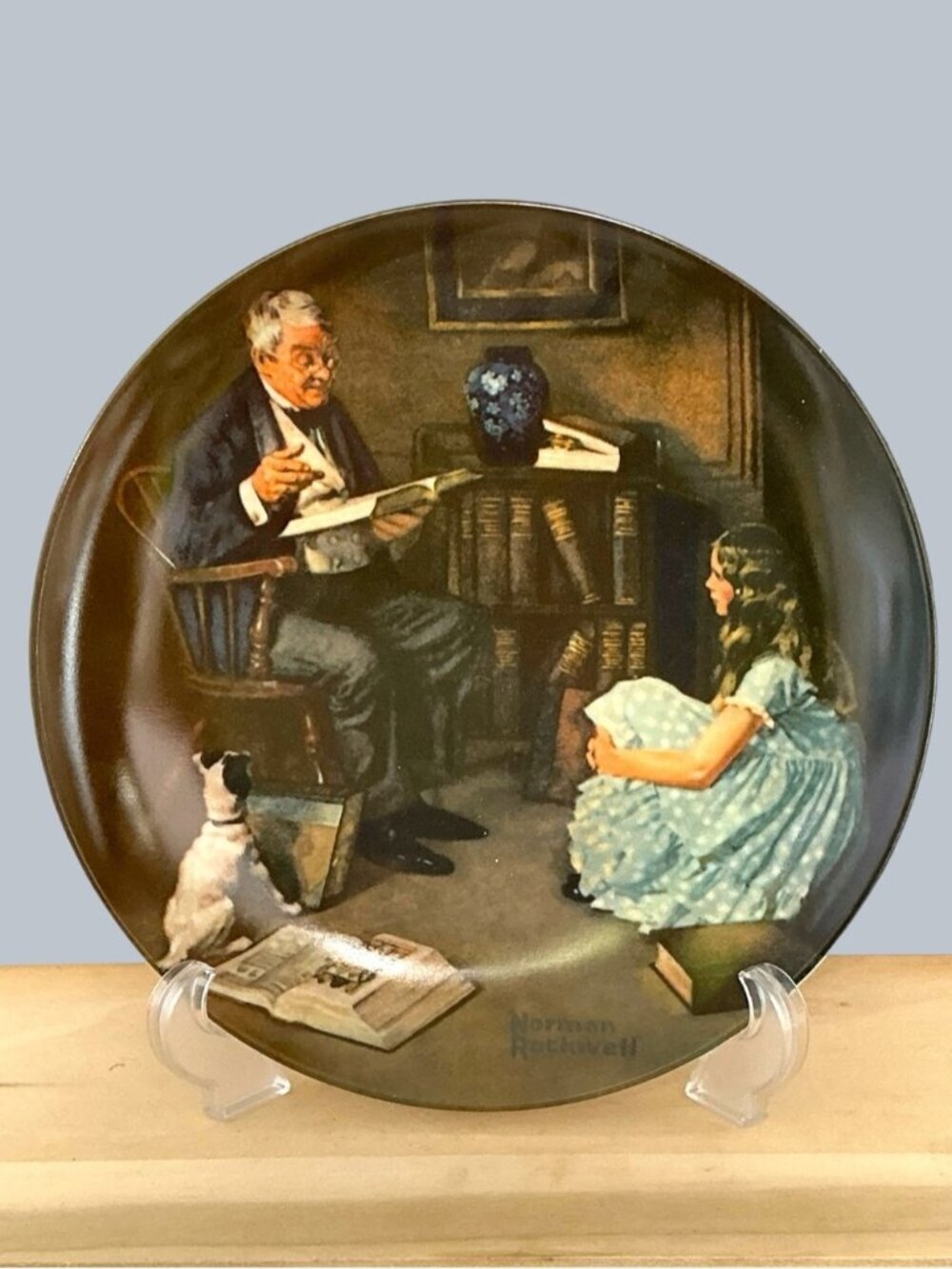 Story Teller Plate Norman Rockwell Vintage Limited Edition USA 1984 Collectible